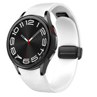 Magnetic Black Buckle Leather Silicone Watch Band