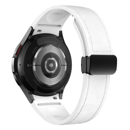 Magnetic Black Buckle Leather Silicone Watch Band