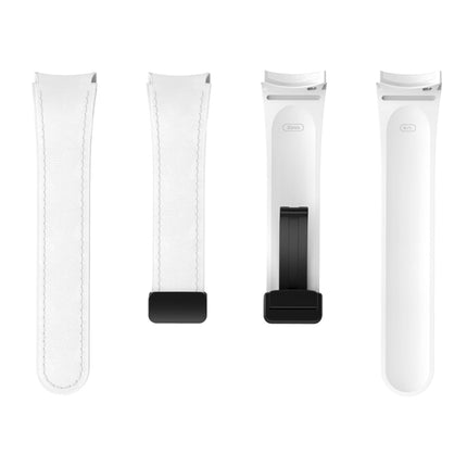 Magnetic Black Buckle Leather Silicone Watch Band