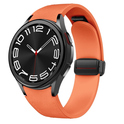 Magnetic Black Buckle Leather Silicone Watch Band, For Samsung Galaxy Watch 6 - DealBuddy