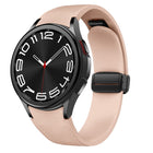 Magnetic Black Buckle Leather Silicone Watch Band, For Samsung Galaxy Watch 6 - DealBuddy