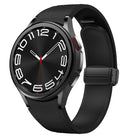 Magnetic Black Buckle Leather Silicone Watch Band