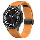 Magnetic Black Buckle Leather Silicone Watch Band