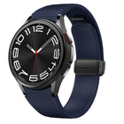 Magnetic Black Buckle Leather Silicone Watch Band
