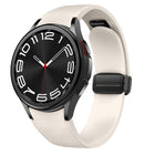 Magnetic Black Buckle Leather Silicone Watch Band, For Samsung Galaxy Watch 6 - DealBuddy