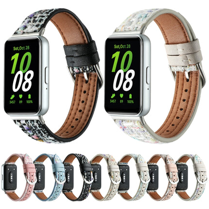 Woolen Leather Watch Band, For Samsung Galaxy Fit 3 - DealBuddy