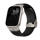 Vertical Texture Titanium Buckle Elastic Silicone Watch Band