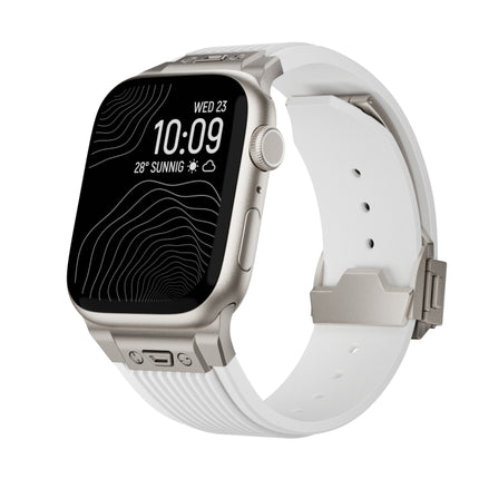 Vertical Texture Titanium Buckle Elastic Silicone Watch Band