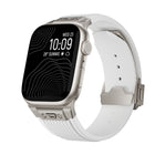 Vertical Texture Titanium Buckle Elastic Silicone Watch Band