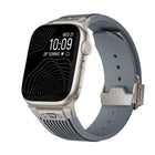 Vertical Texture Titanium Buckle Elastic Silicone Watch Band