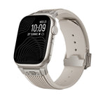 Vertical Texture Titanium Buckle Elastic Silicone Watch Band