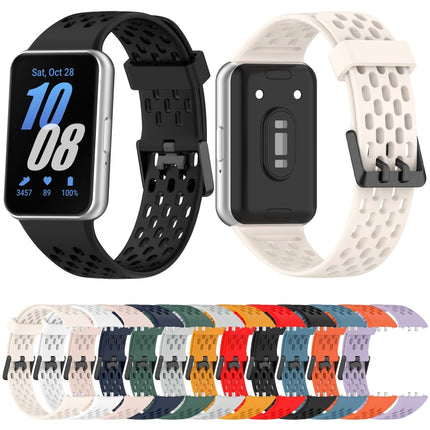 Hole Style Dual Buckle Silicone Watch Band, For Samsung Galaxy Fit 3 - DealBuddy