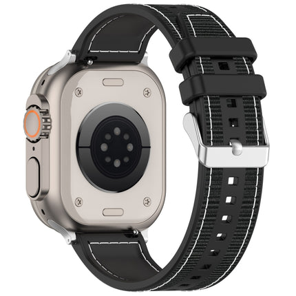 Ordinary Buckle Hybrid Nylon Braid Silicone Watch Band