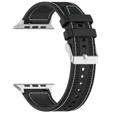 Ordinary Buckle Hybrid Nylon Braid Silicone Watch Band