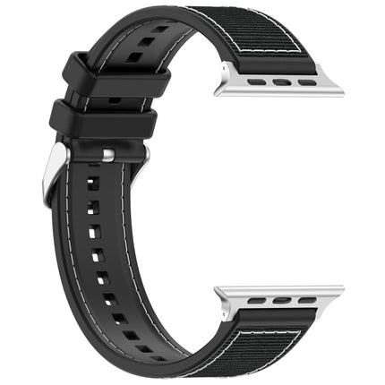 Ordinary Buckle Hybrid Nylon Braid Silicone Watch Band