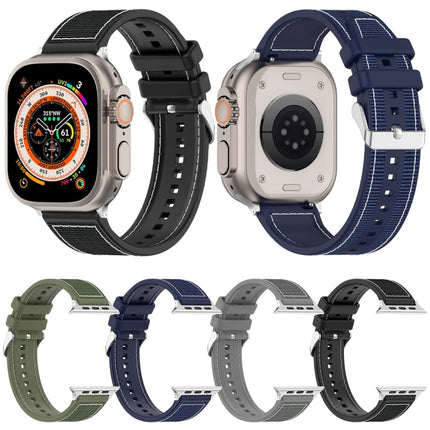 Ordinary Buckle Hybrid Nylon Braid Silicone Watch Band