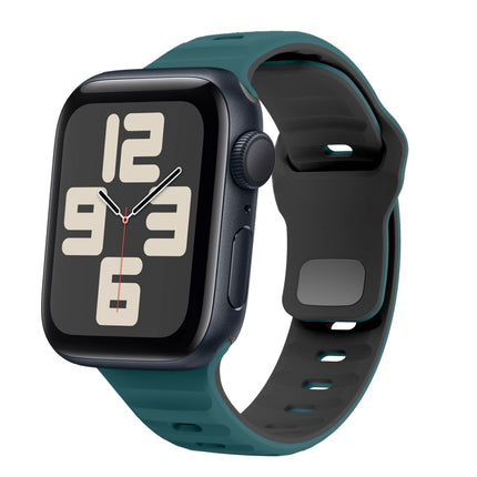 Wave Texture Reverse Buckle Silicone Watch Band, For Apple Watch Series 10 46mm, For Apple Watch Series 10 42mm, For Apple Watch SE 2023 44mm, For Apple Watch SE 2023 40mm - DealBuddy