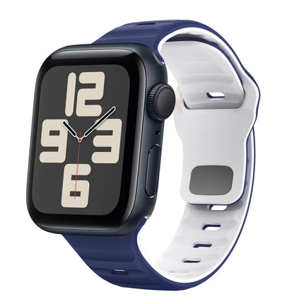 Wave Texture Reverse Buckle Silicone Watch Band, For Apple Watch Series 10 46mm, For Apple Watch Series 10 42mm, For Apple Watch SE 2023 44mm, For Apple Watch SE 2023 40mm - DealBuddy