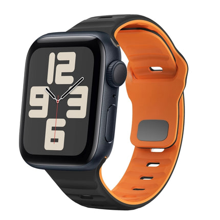 Wave Texture Reverse Buckle Silicone Watch Band, For Apple Watch Series 10 46mm, For Apple Watch Series 10 42mm, For Apple Watch SE 2023 44mm, For Apple Watch SE 2023 40mm - DealBuddy