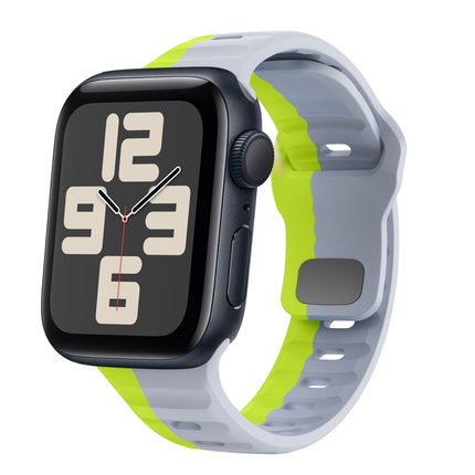 Wave Texture Reverse Buckle Silicone Watch Band, For Apple Watch Series 10 46mm, For Apple Watch Series 10 42mm, For Apple Watch SE 2023 44mm, For Apple Watch SE 2023 40mm - DealBuddy