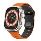 Wave Texture Reverse Buckle Silicone Watch Band, For Apple Watch Ultra 2 49mm, For Apple Watch Series 9 45mm, For Apple Watch Series 9 41mm, For Apple Watch Ultra 49mm - DealBuddy