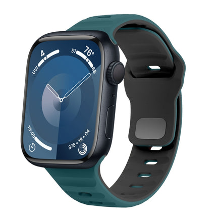 Wave Texture Reverse Buckle Silicone Watch Band, For Apple Watch Ultra 2 49mm, For Apple Watch Series 9 45mm, For Apple Watch Series 9 41mm, For Apple Watch Ultra 49mm - DealBuddy