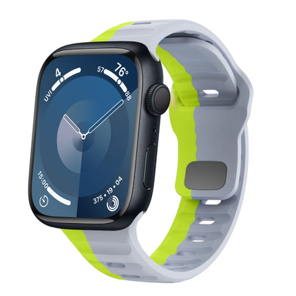 Wave Texture Reverse Buckle Silicone Watch Band, For Apple Watch Ultra 2 49mm, For Apple Watch Series 9 45mm, For Apple Watch Series 9 41mm, For Apple Watch Ultra 49mm - DealBuddy
