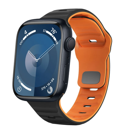 Wave Texture Reverse Buckle Silicone Watch Band, For Apple Watch Ultra 2 49mm, For Apple Watch Series 9 45mm, For Apple Watch Series 9 41mm, For Apple Watch Ultra 49mm - DealBuddy