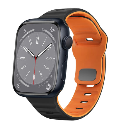 Wave Texture Reverse Buckle Silicone Watch Band, For Apple Watch Series 8 41mm, For Apple Watch Series 8 45mm, For Apple Watch SE 2022 40mm, For Apple Watch SE 2022 44mm - DealBuddy