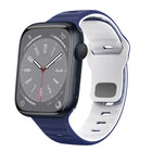 Wave Texture Reverse Buckle Silicone Watch Band, For Apple Watch Series 8 41mm, For Apple Watch Series 8 45mm, For Apple Watch SE 2022 40mm, For Apple Watch SE 2022 44mm - DealBuddy