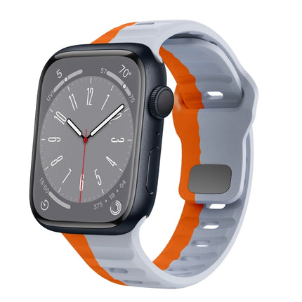 Wave Texture Reverse Buckle Silicone Watch Band, For Apple Watch Series 8 41mm, For Apple Watch Series 8 45mm, For Apple Watch SE 2022 40mm, For Apple Watch SE 2022 44mm - DealBuddy
