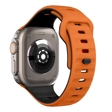 Wave Texture Reverse Buckle Silicone Watch Band, For Apple Watch Series 7 41mm, For Apple Watch Series 7 45mm, For Apple Watch SE 40mm, For Apple Watch SE 44mm - DealBuddy