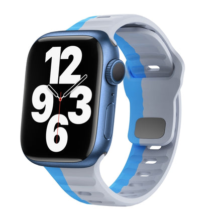 Wave Texture Reverse Buckle Silicone Watch Band, For Apple Watch Series 7 41mm, For Apple Watch Series 7 45mm, For Apple Watch SE 40mm, For Apple Watch SE 44mm - DealBuddy
