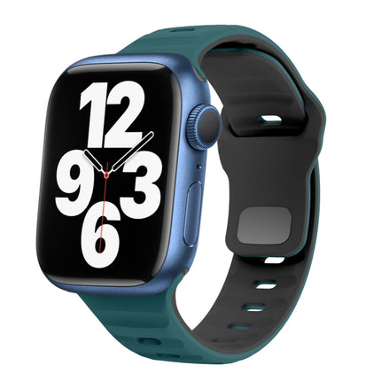 Wave Texture Reverse Buckle Silicone Watch Band, For Apple Watch Series 7 41mm, For Apple Watch Series 7 45mm, For Apple Watch SE 40mm, For Apple Watch SE 44mm - DealBuddy