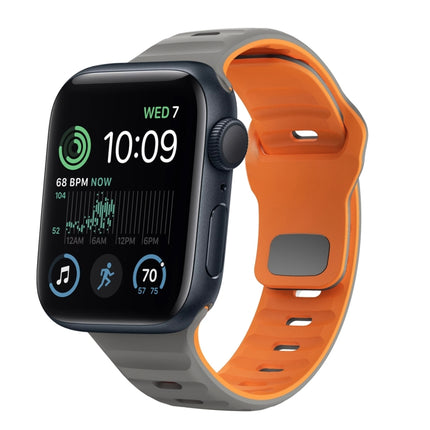 Wave Texture Reverse Buckle Silicone Watch Band, For Apple Watch Series 7 41mm, For Apple Watch Series 7 45mm, For Apple Watch SE 40mm, For Apple Watch SE 44mm - DealBuddy