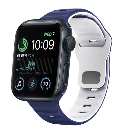 Wave Texture Reverse Buckle Silicone Watch Band, For Apple Watch Series 7 41mm, For Apple Watch Series 7 45mm, For Apple Watch SE 40mm, For Apple Watch SE 44mm - DealBuddy
