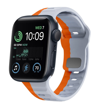 Wave Texture Reverse Buckle Silicone Watch Band, For Apple Watch Series 7 41mm, For Apple Watch Series 7 45mm, For Apple Watch SE 40mm, For Apple Watch SE 44mm - DealBuddy