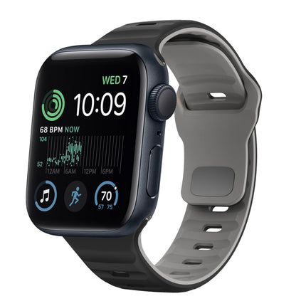 Wave Texture Reverse Buckle Silicone Watch Band, For Apple Watch Series 7 41mm, For Apple Watch Series 7 45mm, For Apple Watch SE 40mm, For Apple Watch SE 44mm - DealBuddy