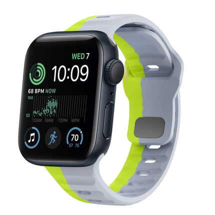Wave Texture Reverse Buckle Silicone Watch Band, For Apple Watch Series 7 41mm, For Apple Watch Series 7 45mm, For Apple Watch SE 40mm, For Apple Watch SE 44mm - DealBuddy