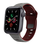 For Apple Watch Series 5 44mm / Space Grey Wine Red