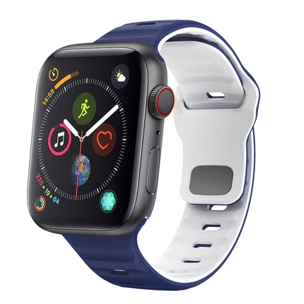 Wave Texture Reverse Buckle Silicone Watch Band, For Apple Watch Series 4 44mm, For Apple Watch Series 4 40mm, For Apple Watch Series 3 38mm, For Apple Watch Series 3 42mm - DealBuddy
