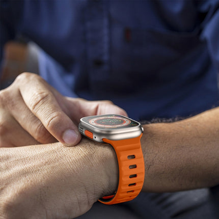 Wave Texture Reverse Buckle Silicone Watch Band