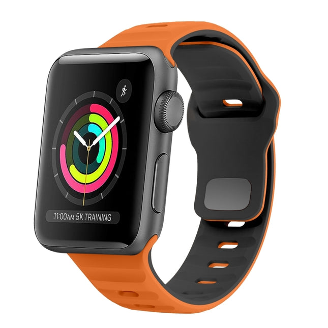 Wave Texture Reverse Buckle Silicone Watch Band, For Apple Watch Series 2 42mm, For Apple Watch Series 2 38mm, For Apple Watch 42mm, For Apple Watch 38mm - DealBuddy