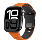 Wave Texture Reverse Buckle Silicone Watch Band, For Apple Watch Series 10 46mm, For Apple Watch Series 10 42mm, For Apple Watch SE 2023 44mm, For Apple Watch SE 2023 40mm - DealBuddy