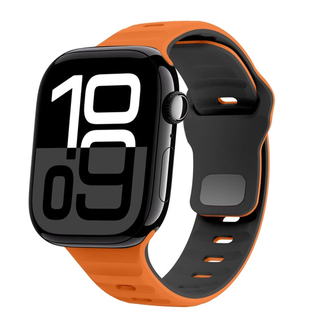 Wave Texture Reverse Buckle Silicone Watch Band, For Apple Watch Series 10 46mm, For Apple Watch Series 10 42mm, For Apple Watch SE 2023 44mm, For Apple Watch SE 2023 40mm - DealBuddy