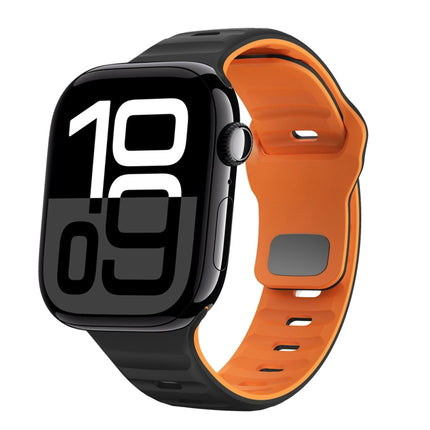 Wave Texture Reverse Buckle Silicone Watch Band, For Apple Watch Series 10 46mm, For Apple Watch Series 10 42mm, For Apple Watch SE 2023 44mm, For Apple Watch SE 2023 40mm - DealBuddy