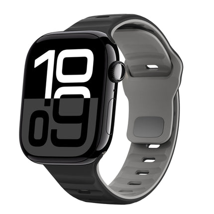 Wave Texture Reverse Buckle Silicone Watch Band, For Apple Watch Series 10 46mm, For Apple Watch Series 10 42mm, For Apple Watch SE 2023 44mm, For Apple Watch SE 2023 40mm - DealBuddy