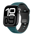 Wave Texture Reverse Buckle Silicone Watch Band, For Apple Watch Series 10 46mm, For Apple Watch Series 10 42mm, For Apple Watch SE 2023 44mm, For Apple Watch SE 2023 40mm - DealBuddy