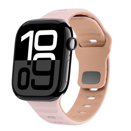 Wave Texture Reverse Buckle Silicone Watch Band, For Apple Watch Series 10 46mm, For Apple Watch Series 10 42mm, For Apple Watch SE 2023 44mm, For Apple Watch SE 2023 40mm - DealBuddy