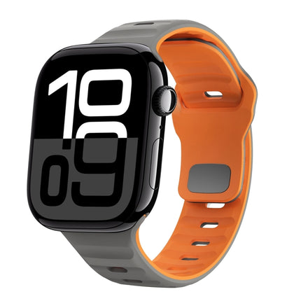 Wave Texture Reverse Buckle Silicone Watch Band, For Apple Watch Series 10 46mm, For Apple Watch Series 10 42mm, For Apple Watch SE 2023 44mm, For Apple Watch SE 2023 40mm - DealBuddy